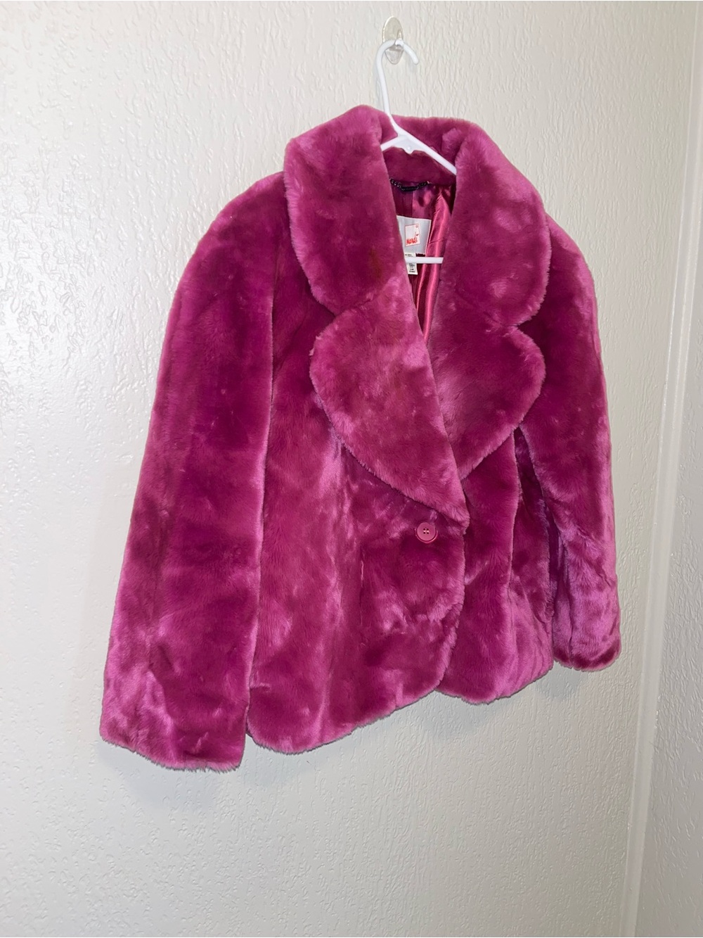 MONDI Plush Faux Fur Pink Jacket - Women's Cozy Coat